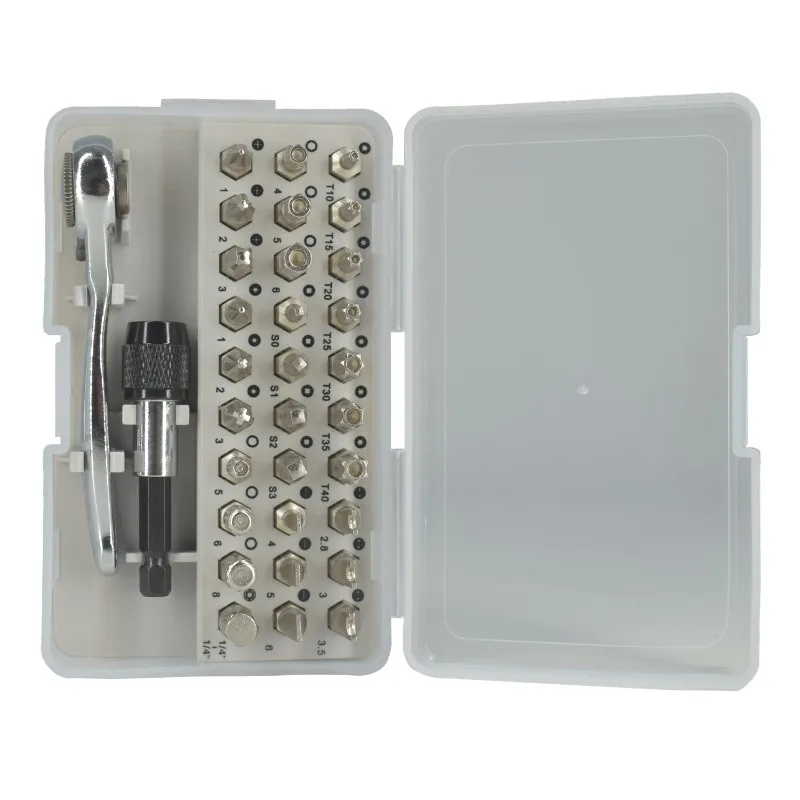 For 32-in-1 wrench plum blossom type, multi-function ratchet small dual-purpose torque screwdriver box