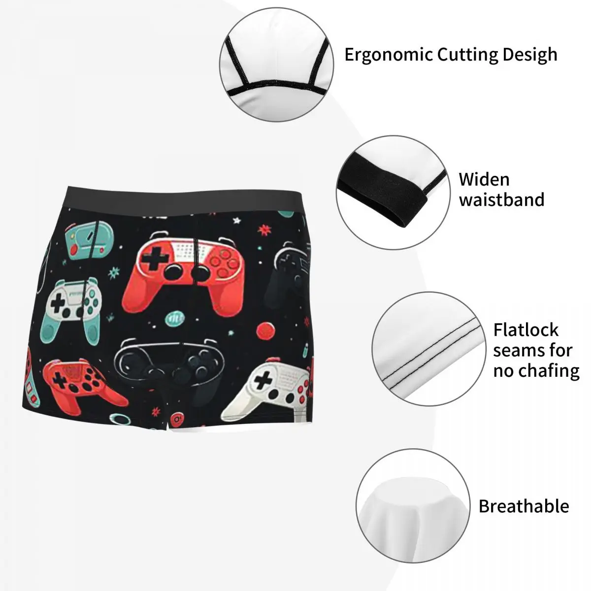 Celana Dalam Boxer Pola Gaming - Celana Dalam Pengontrol Game Pakaian Dalam Pria Nyaman untuk Hadiah Pacar Pria Homme