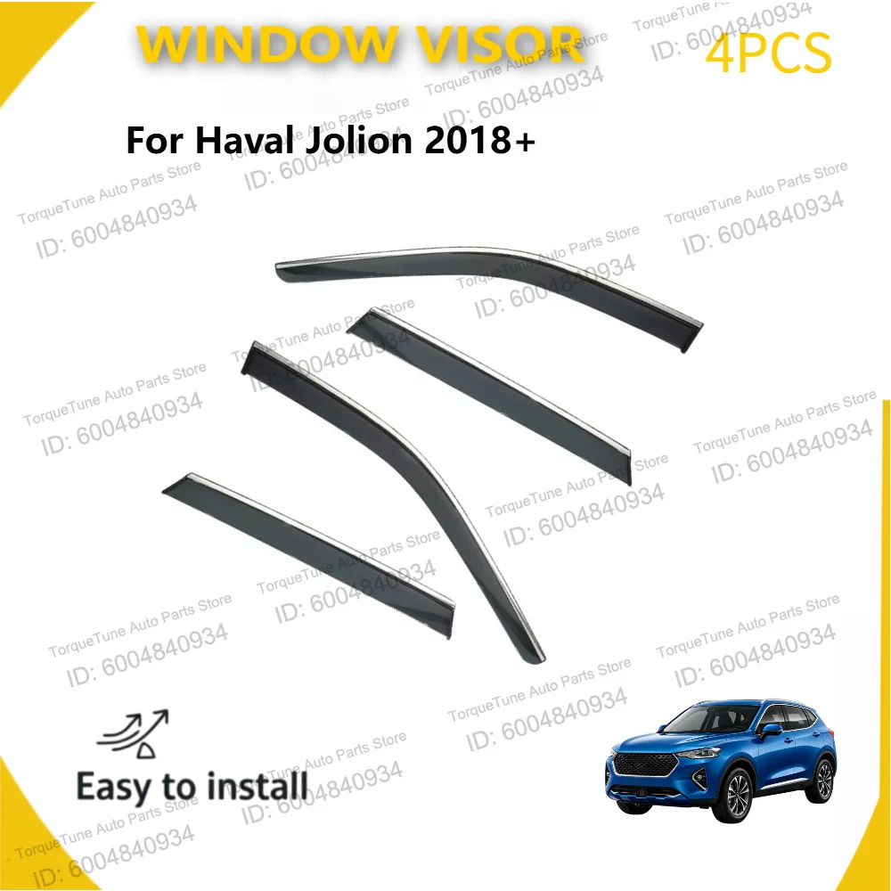 Durable Stainless Steel Edge Window Visor, Injection Wind Deflector, Car Accessories for Haval Jolion 2018+