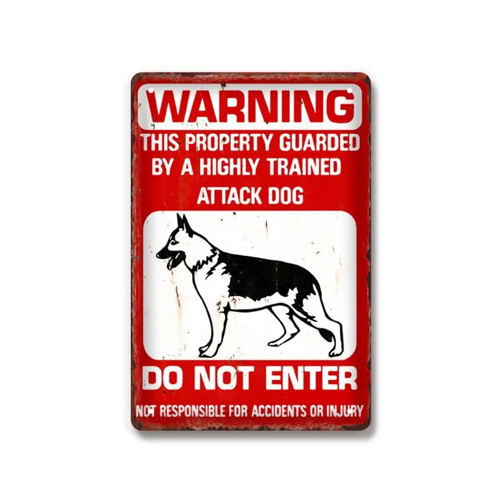 Tinplate Vintage Tinplate Painting Various Styles Varnish Printing Animal Warning Sign Resistant To Peeling Paint Smooth Surface