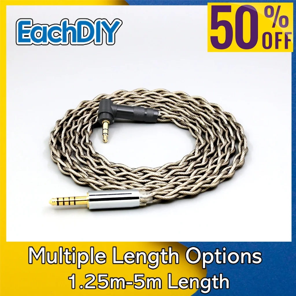 

Shield Graphene Silver Plated + Pure Silver HIFI Earphone Cable For Fostex T20RP Mk2 T50RP Mk3 T40RP Mk2 Dekoni Audio 8481