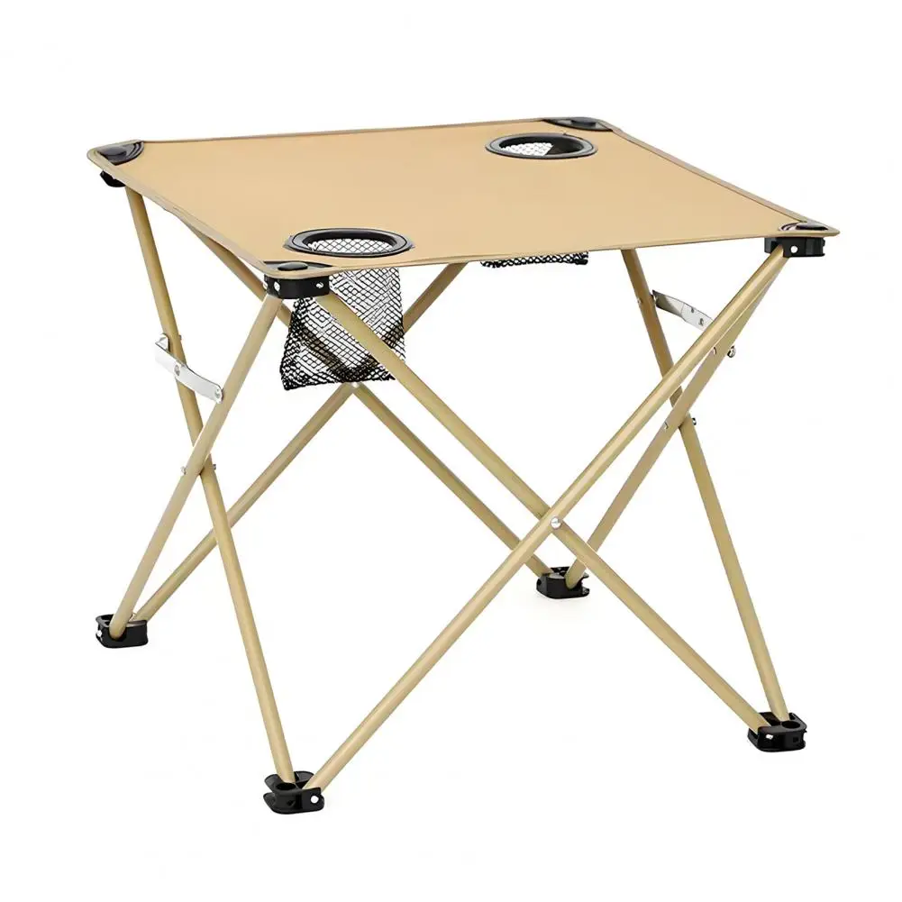 

Folding Camping Cloth Table with 2 Cup Holders Carrying Bag Waterproof Oxford Fabric Outdoor Picnic Hiking Collapsible Table