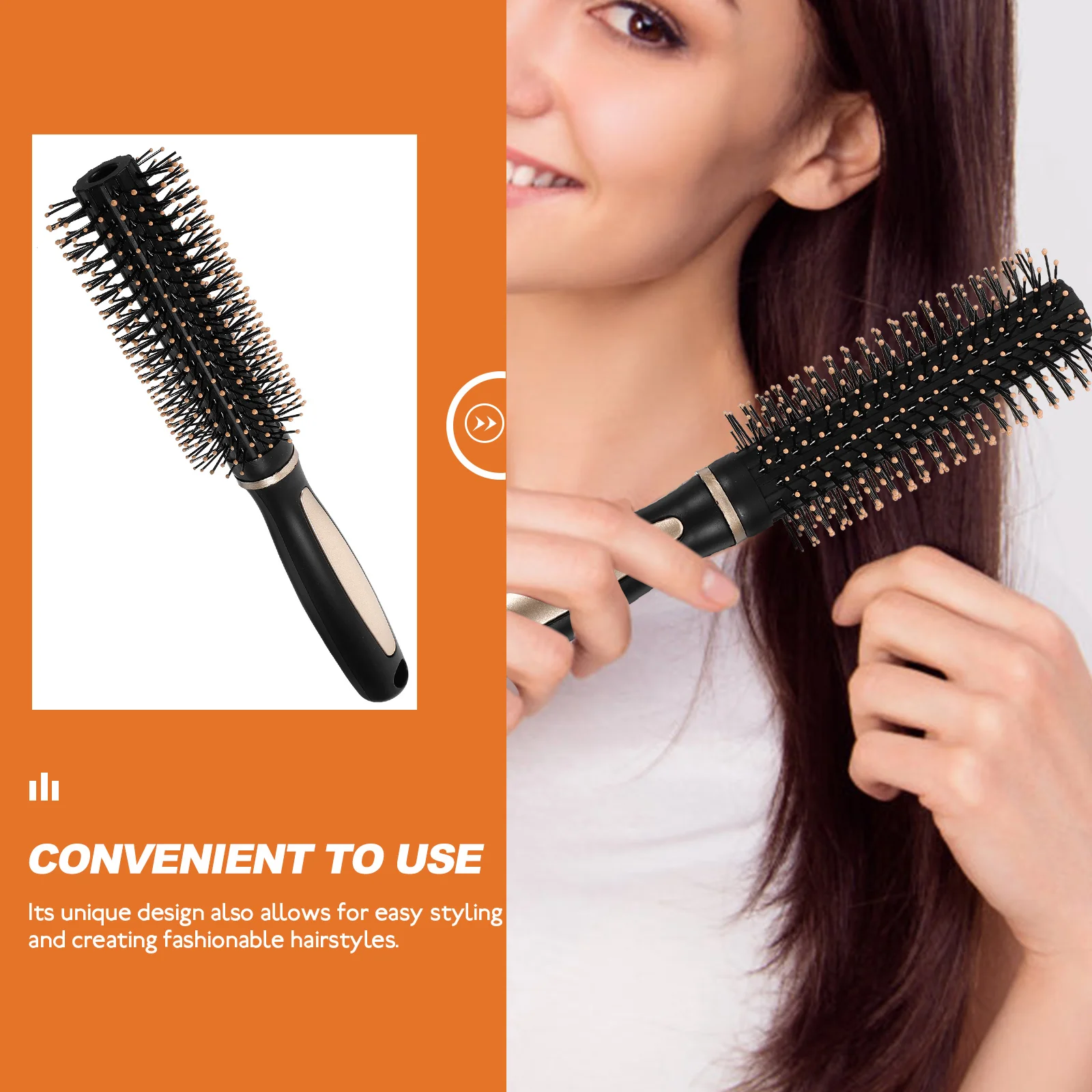 Anti-static Massage Comb Roller Small Round Hair Brush for Short Blow Drying Men