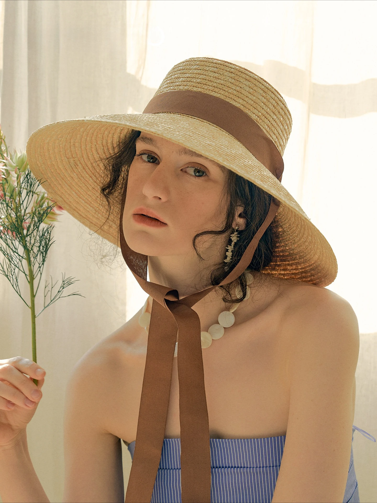 

Женская широкополая шляпа из пшеничной соломы USPOP в французском винтажном стиле, летняя пляжная шляпа от солнца