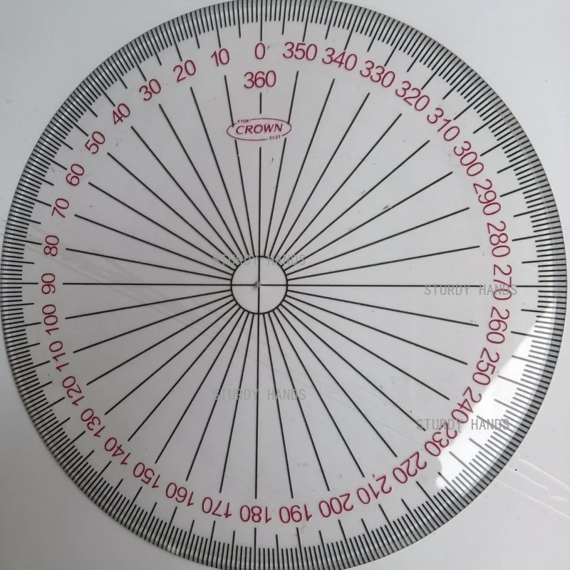 1pc Circular Acrylic Angle Measuring Ruler, 360 Degree Protractor, Office Measurement Tools, Drawing Ruler, Diameter 8-30cm