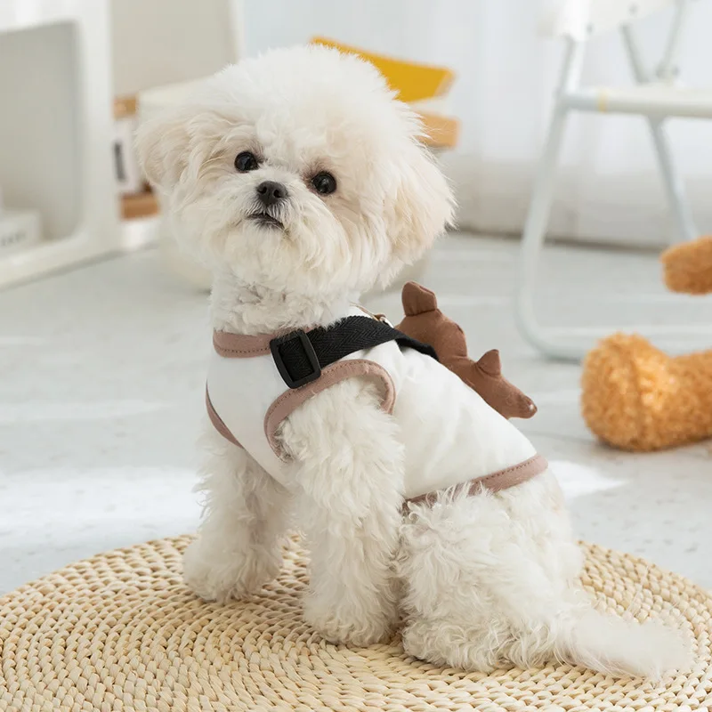 Springsummer Dog Thin Breathable Three-dimensional Teddy Bear Animal Shoulder Bag Traction Vest Cat Two Legged Pet Dog Clothing