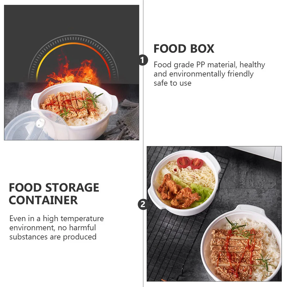 

3Pcs Food Storage Containers Fresh-Keeping Microwave Safe Food Preservation Box High Low Temperature Resistant Transparent Lids