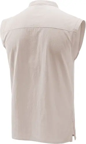 Imagen 2 del producto Moomphya camisa pirata renacentista para hombre, Vikingo Steampunk, Medieval, gótica, celta, sin mangas, bárbaro, Top