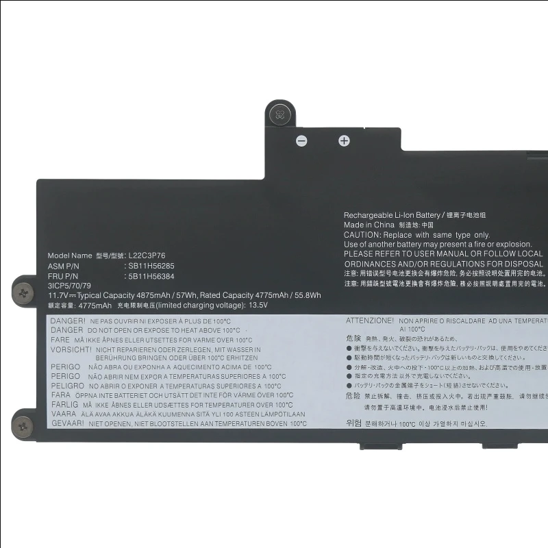 CP Laptop Battery L22C3P76 L22M3P77 L22D3P78 11.7V/57Wh/4875mAh For Thinkpad X1 2-in-1 9th Gen Carbon AI 2024 Gen 12 Series