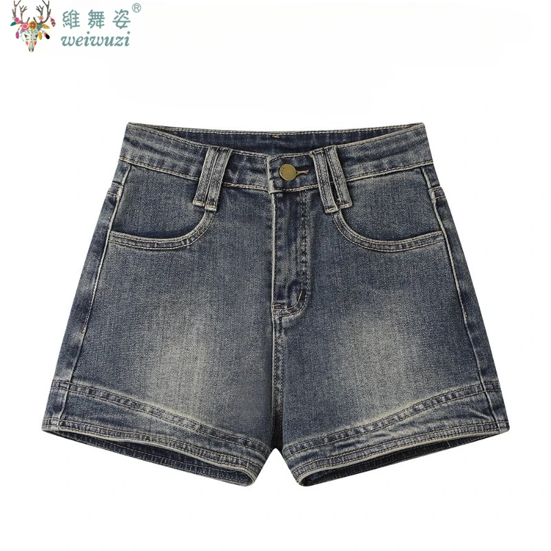 Harajuku Mode Denim Shorts Ontwerp Dames Hoge Taille Jeans Pittig Meisje Retro Leisure Streetwear Zomer Hip Hop Amerikaanse Stijl