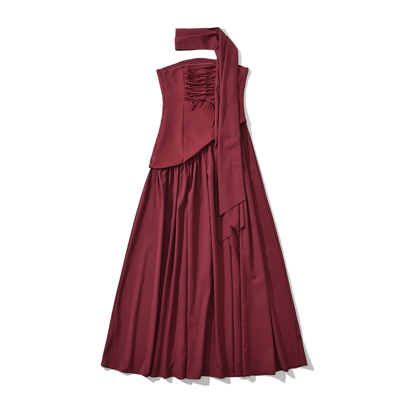 Schinteon – robe longue dos nu, sans bretelles, montée sur le cou, robe de soirée élégante de haute qualité pour fête de mariage, été 2025