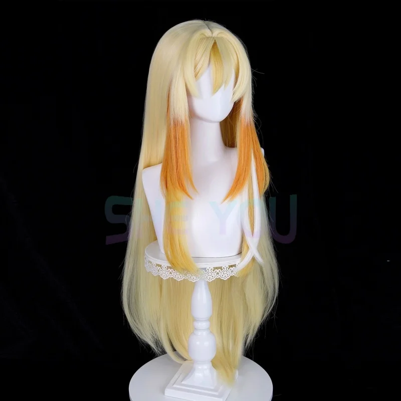 Rhinedottir Cosplay Pruik Gouden Oranje Pruik Naberius Cosplay Anime Hittebestendige Synthetische Pruiken voor Halloween Carnaval Kostuum