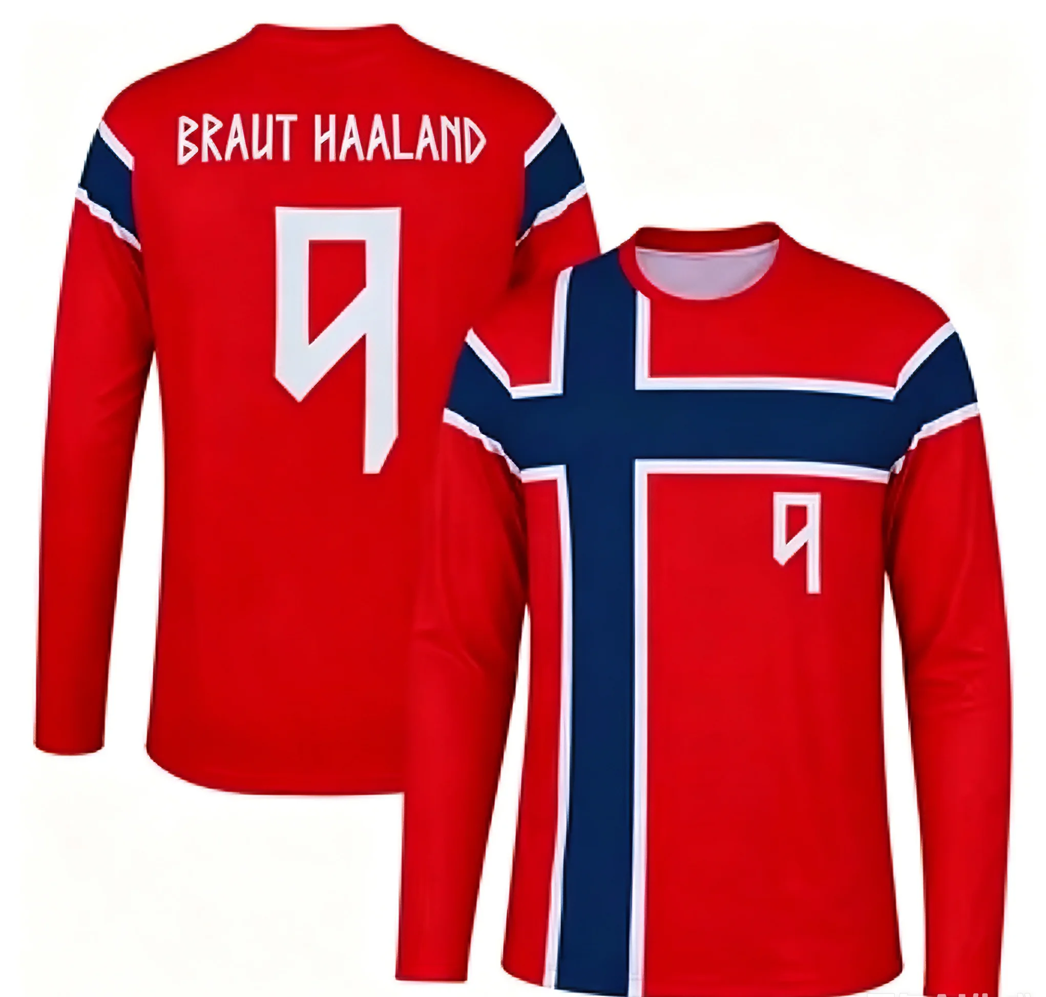 2026 Men Women Loose Fit Long Sleeve Sport Top, Classic Cross Flag Number Graphic Soft Polyester Football Training Tee