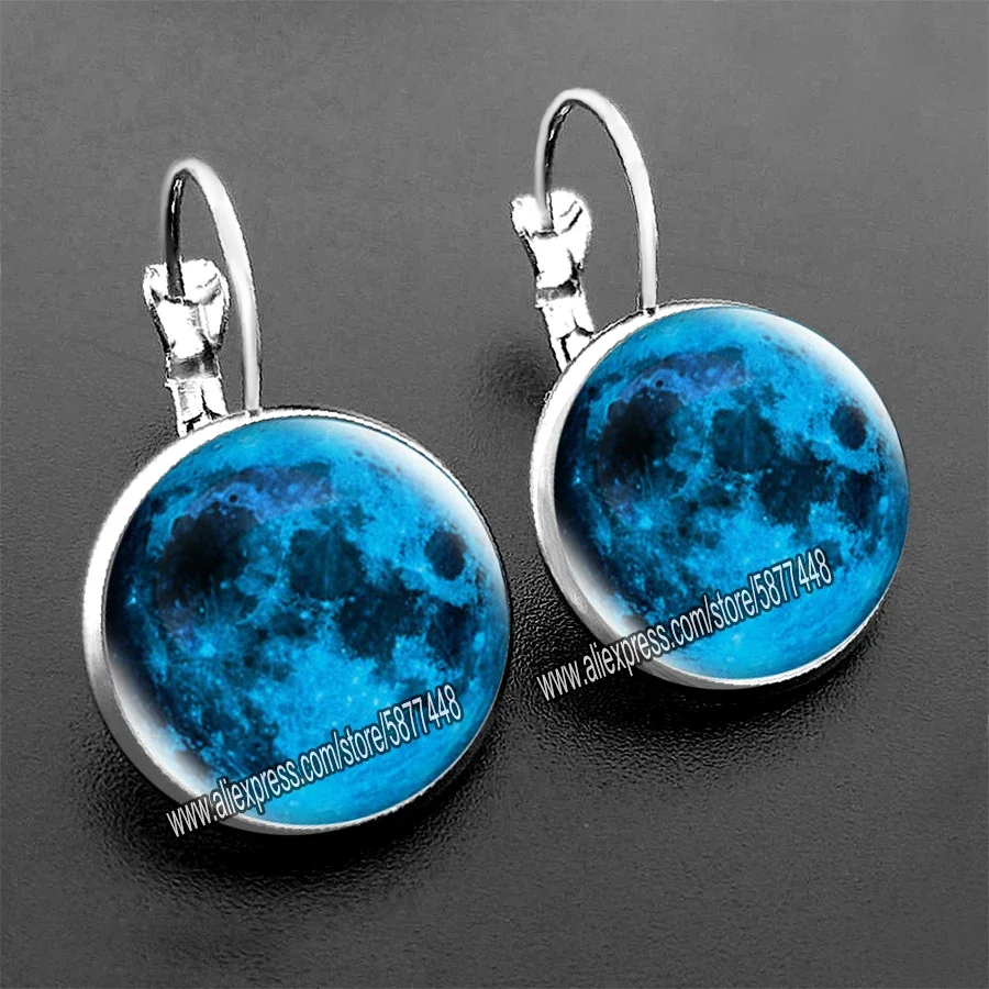 New Arrival Nebula Galaxy Women Stud Earrings Nebula Glass Cabochon Earrings Solar System Space Univers French Earring for Women