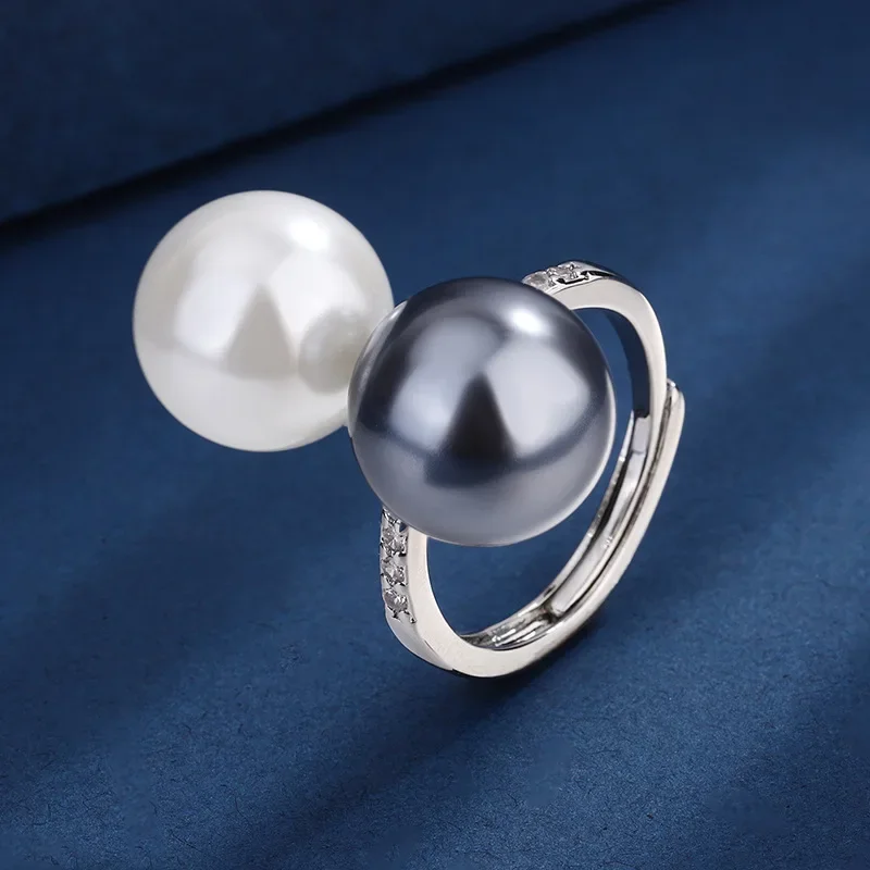 2023 New In Tahitian White Pearl Adjustable Wedding Ring Set for Couple Womens Accessories Luxury Designer Jewelry Gift Replica