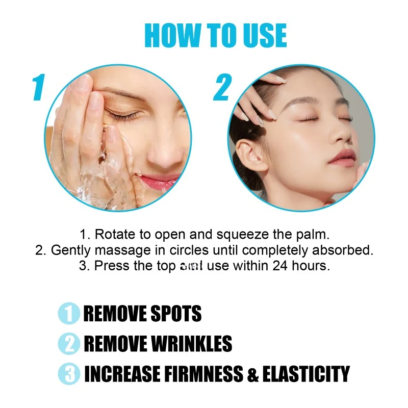 Collagen Wrinkle Remover Face Serum Lifting Firming Fade Fine Lines Anti-aging Essence Whitening Brighten Nourish Skin Care