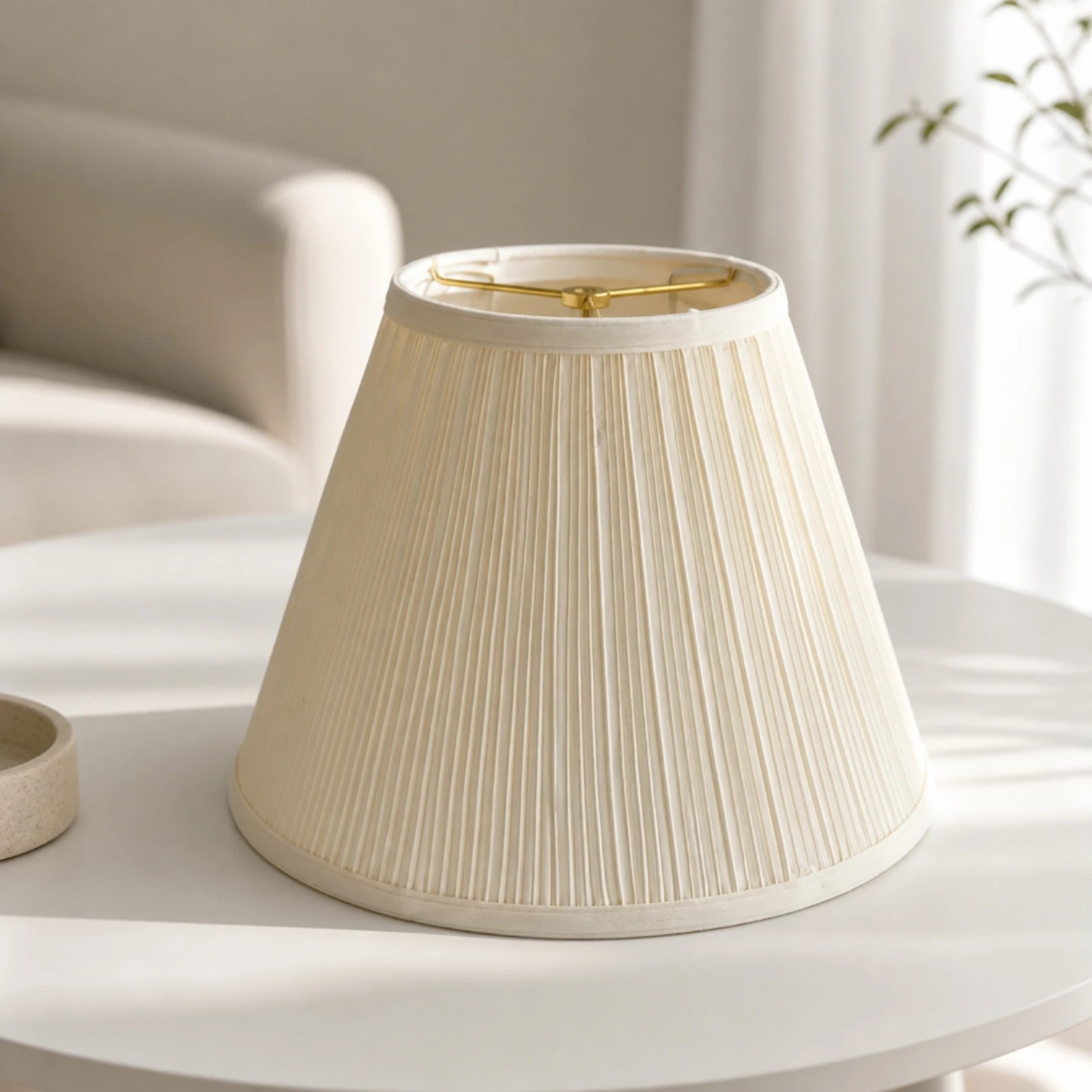 Tapered Flared Textile Lampshade Evenly Pleated Fabric Surface for Table Lamp Nightstand Reading Corner Warm Illumination