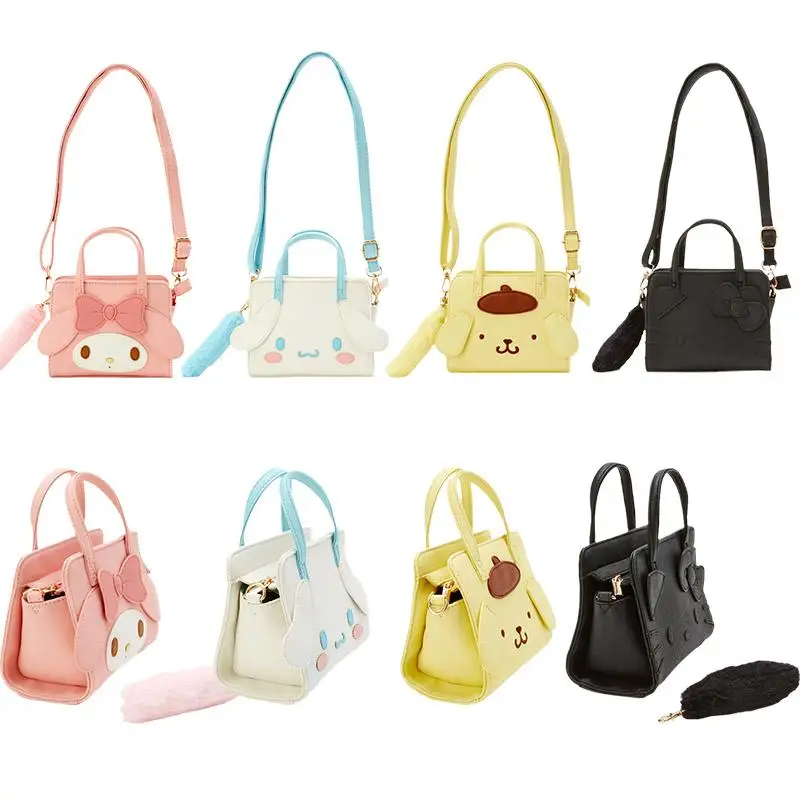 Sanrio Hello Kitty Wallet Keychains JK Handbag Cinnamoroll Kuromi PU Girl Shoulder Bag My Melody Messenger Bag