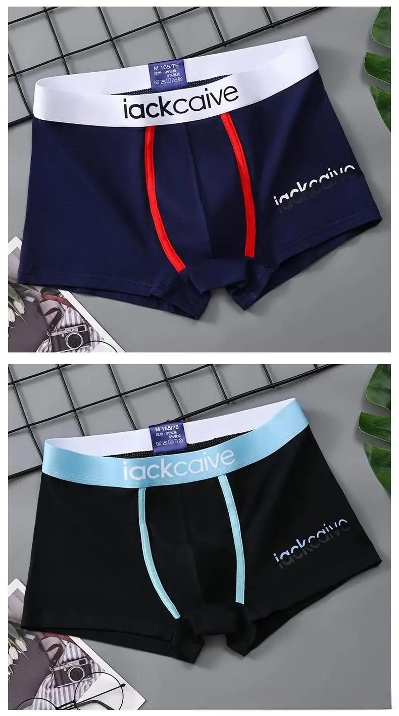 3Pcs Männliche Höschen Baumwolle männer Unterwäsche Boxer Atmungsaktiv Mann Boxer Gedruckt Unterhose Bequeme Shorts Männer Unterwäsche M-3XL – Detail 12