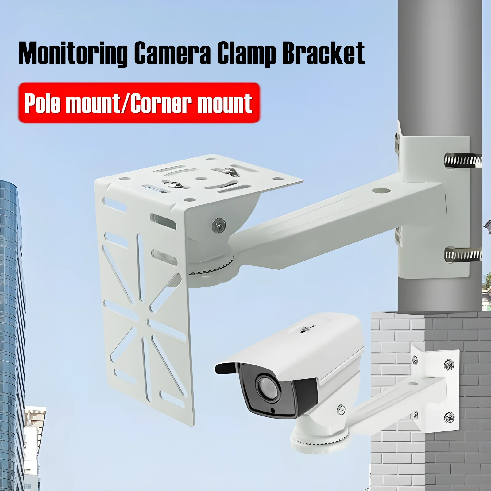 Security Camera Wall Mount/Pole Mount/ Corner Mounting Bracket Multifunctional Adapter Plate Monitoring Ball Machine Support