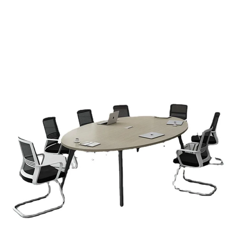 Mesa de conferencia ovalada, mueble comercial, Simple, moderno, para entrenamiento y recepción