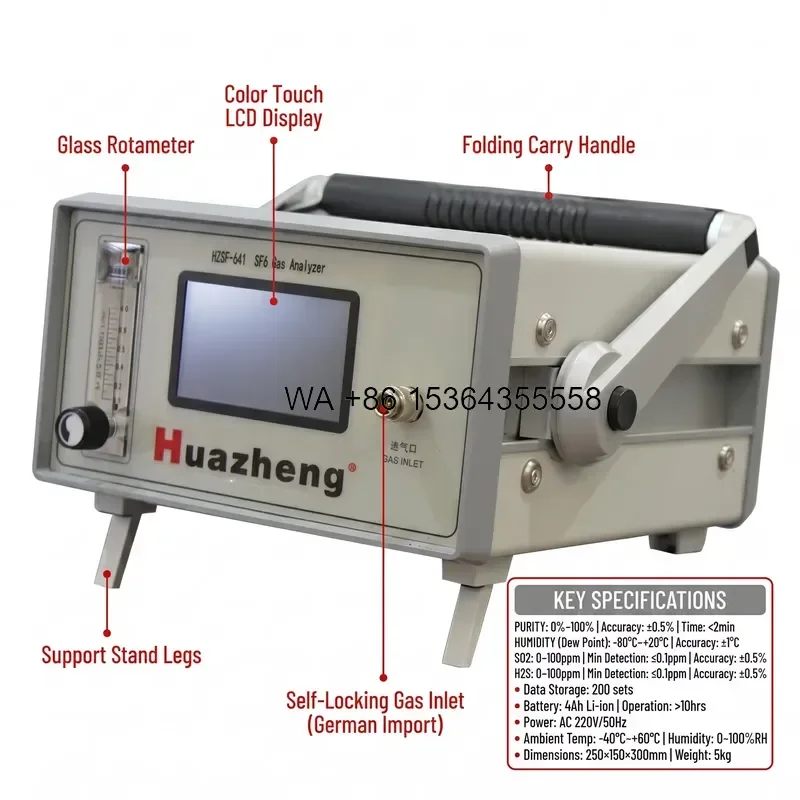 Wmwmnu for Huazheng OEM Automatic SF6 Gas Analyzer Portable Sulfur Hexafluoride Gas Analyzer Instrument