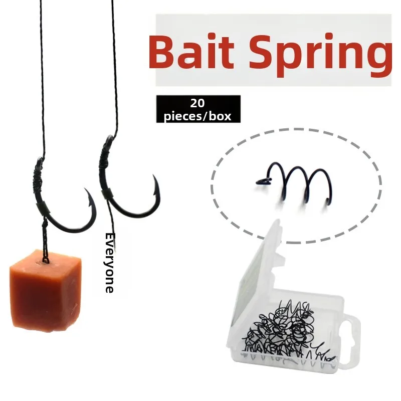 50PCS Meat Coils Bait Holders For Carp Fishing Screw-In Design For Luncheon Meat Corn Boilies On Hair Rigs