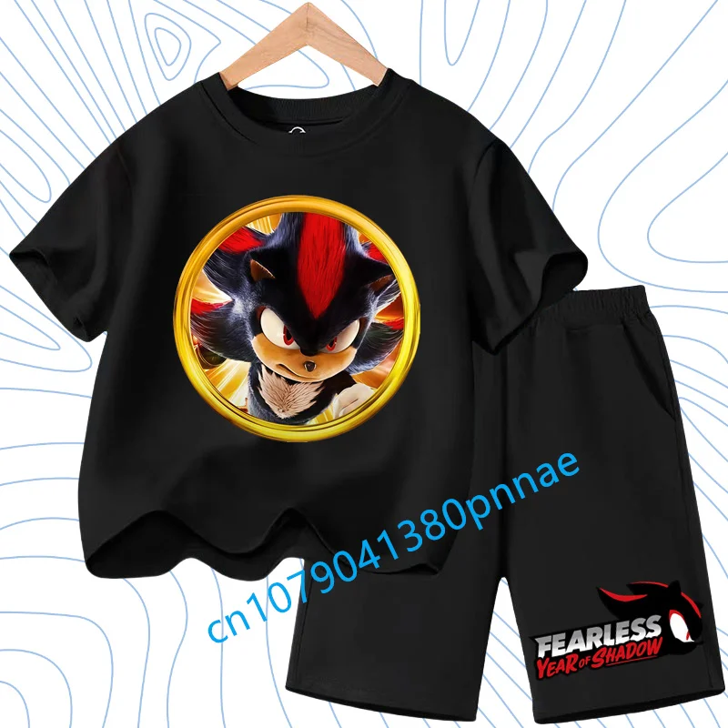 

Summer New T-shirt Boys Sonics T-shirt Shorts 2 Pcs Sets 2-12Y Kids Boys Outdoors Anime T Shirt Children Baby Clothes Jersey Set