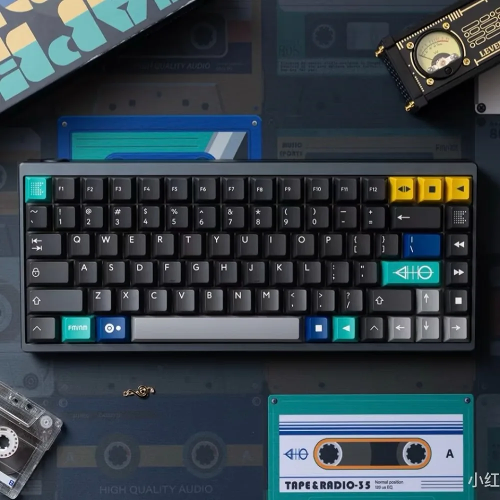 

PBTFans Ленточный и радиоклавиатурный колпачок из АБС-пластика, двухцветный колпачок для клавиатуры, игровой колпачок с вишневым профилем для аксессуаров для механической клавиатуры