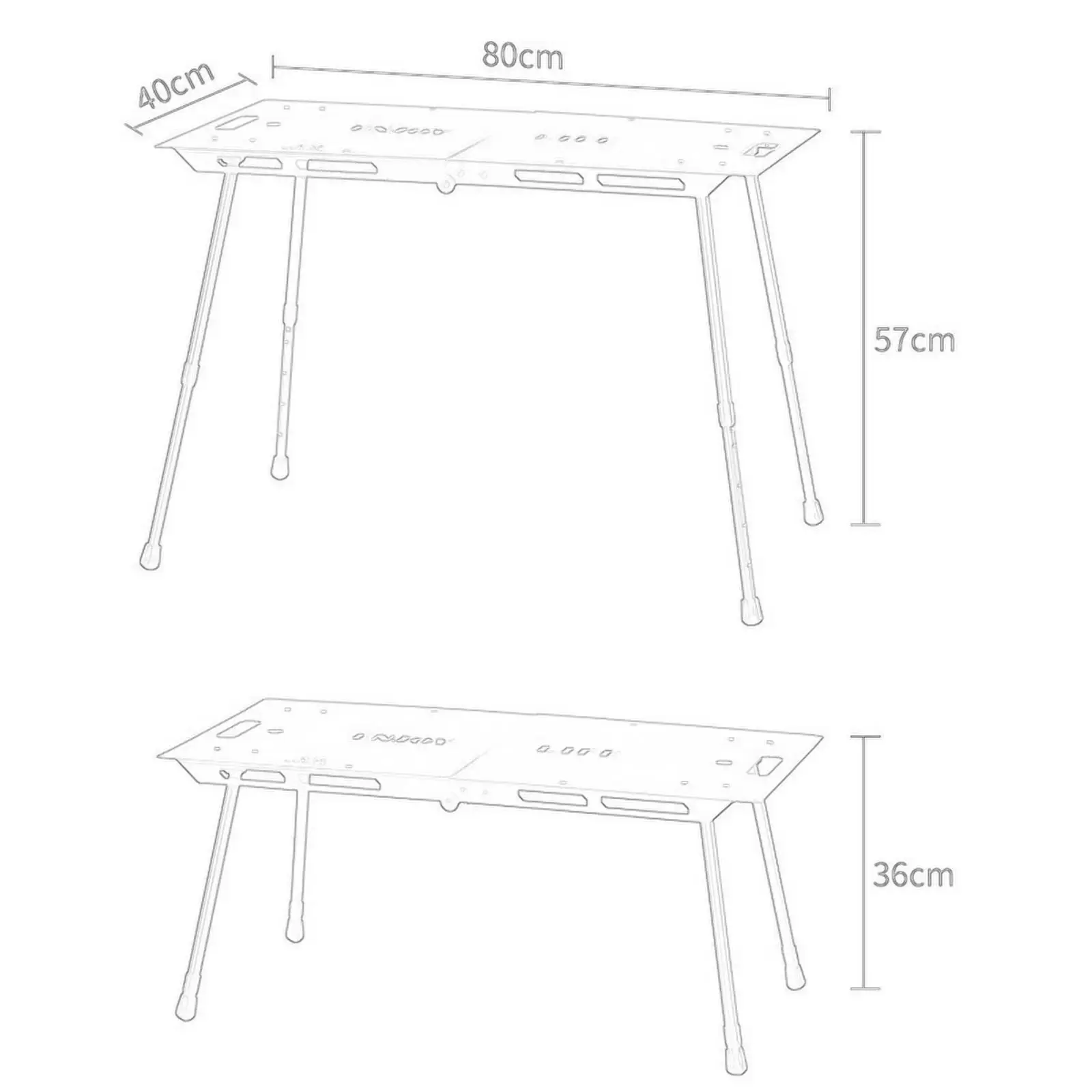 Folding Table Aluminum Alloy Camping Furniture Sturdy Camp Table Adjustable