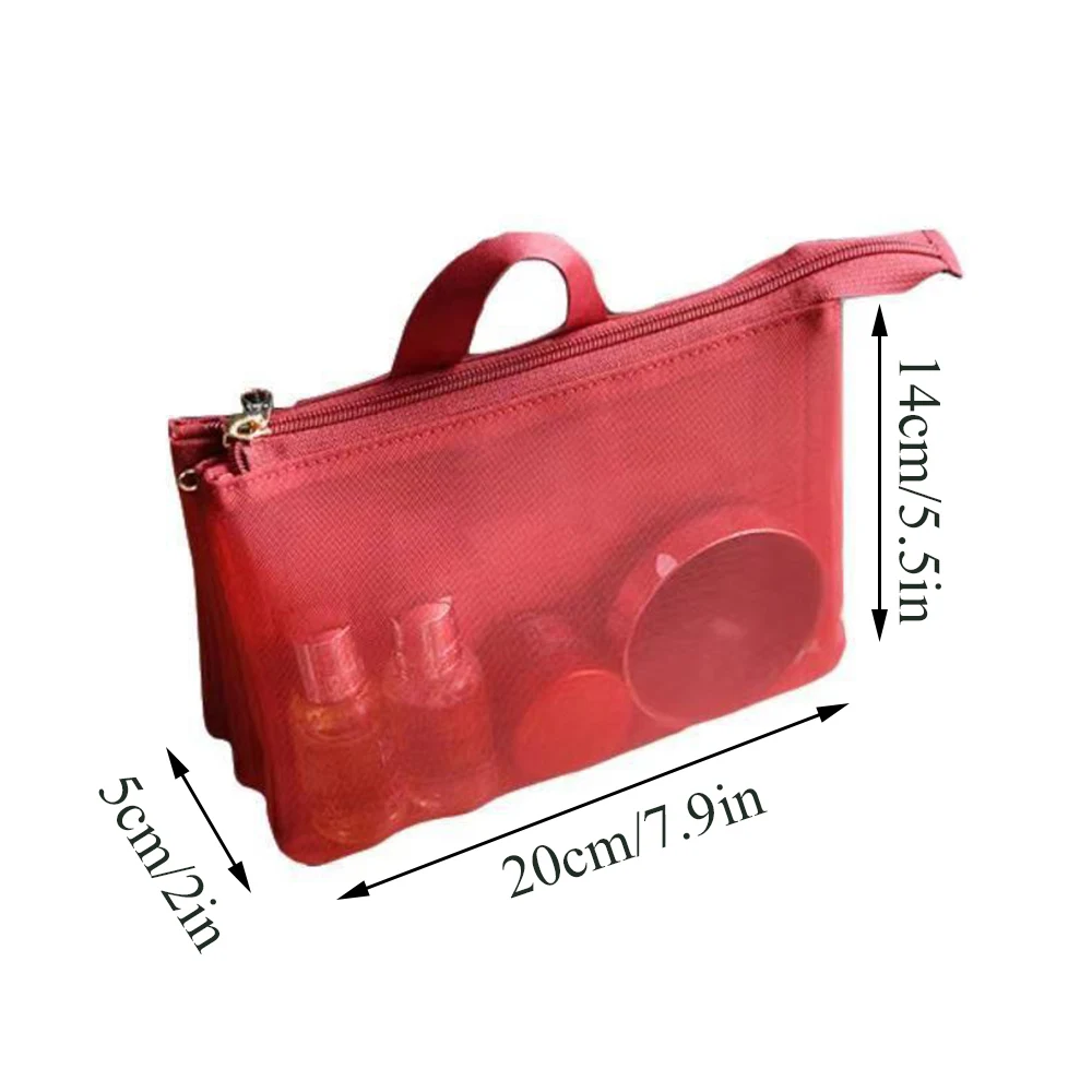 Multifunctional Mesh Storage Bag With Compartment Travel Portable Toiletry Bag Cosmetics Bag Skincare Toiletries Organizer Pouch