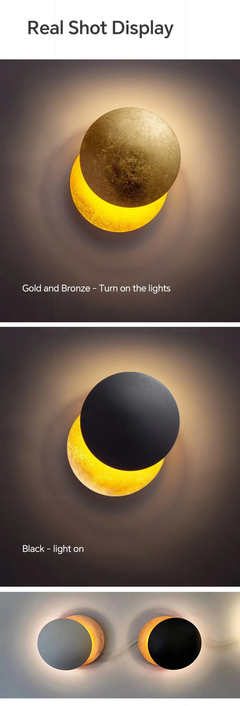 Modern LED Aisle Wall Lamp for Bedroom Bedside Living Room Stairs Corridor Eclipse Sconce Home Decor Lighting Fixture Luster