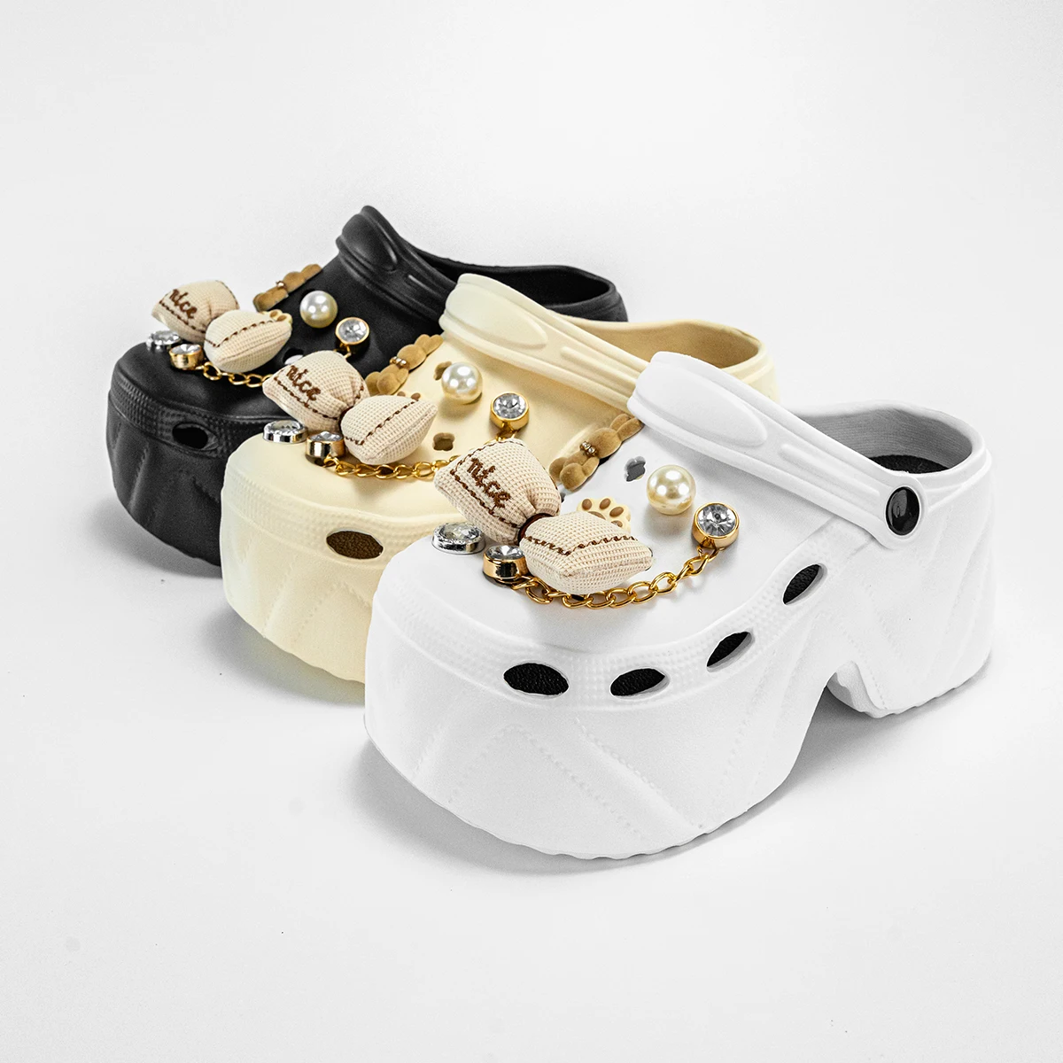Summer New Cartoon Velvet Bow Rabbit Versatile Eva Clogs for Women, Outdoor Casual Slippers, Thick-Soled Non-Slip Height-Increasing Closed-Toe Sandals 8809 - view 6