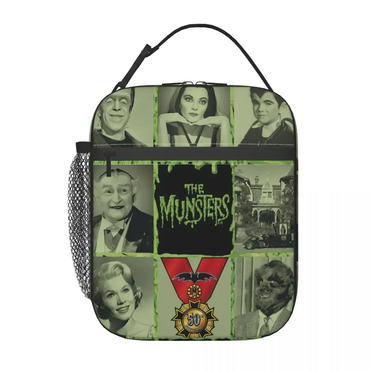 Munsters Blocks Insulated Lunch Bag High Capacity Meal Container Thermal Bag Tote Lunch Box for Beach Picnic Bento Pouch