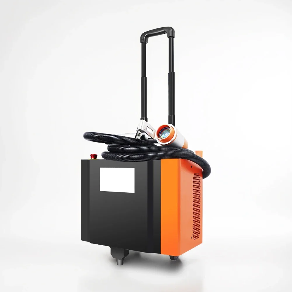 Pull rod type 1kw 2kw 3kw fiber  cleaning machine for rust removal paint Removal portable  Cleaning Machine