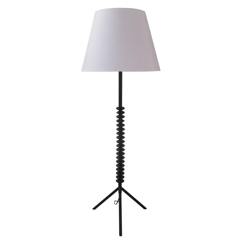 Customized Handmade Black Wooden Tripod Floor Lamps for Hotel Living Room Restaurant Sofa Side Stand White Fabric Shade