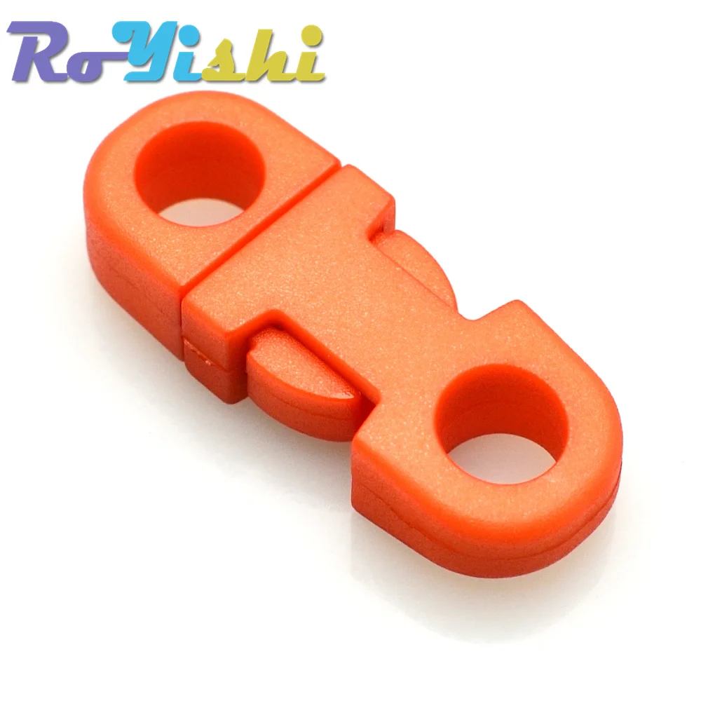 12 Pcs/Pack Colorful 5mm Hole\'s DIA Straight Flat Side Release Plastic Buckles for Mobile Phone Paracord
