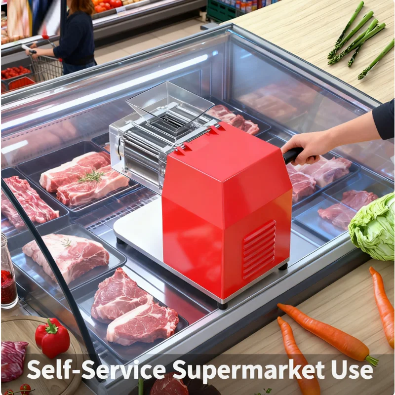 Коммерческая мясорубка Настольная машина для резки мяса Машина для нарезки ломтиками из нержавеющей стали