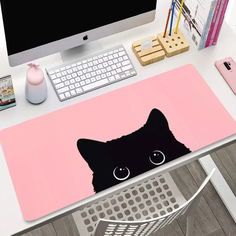 

Black Cat Mousepad 900x400 Xxl Gamer Mouse Pad Large Gaming Mats Kawaii Desk Accessories Diy Desktops Board Games Keyboard Mat