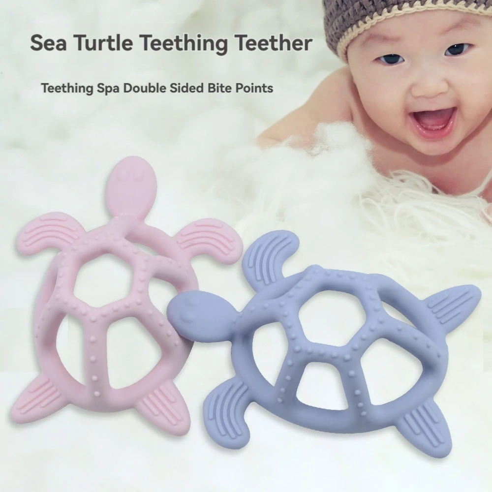 Baby Silicone Teether Rodent Cartoon Animals 1pc Food Grade Silicone Turtle DIY Teething Toys For Teeth Rod Teethers Gift