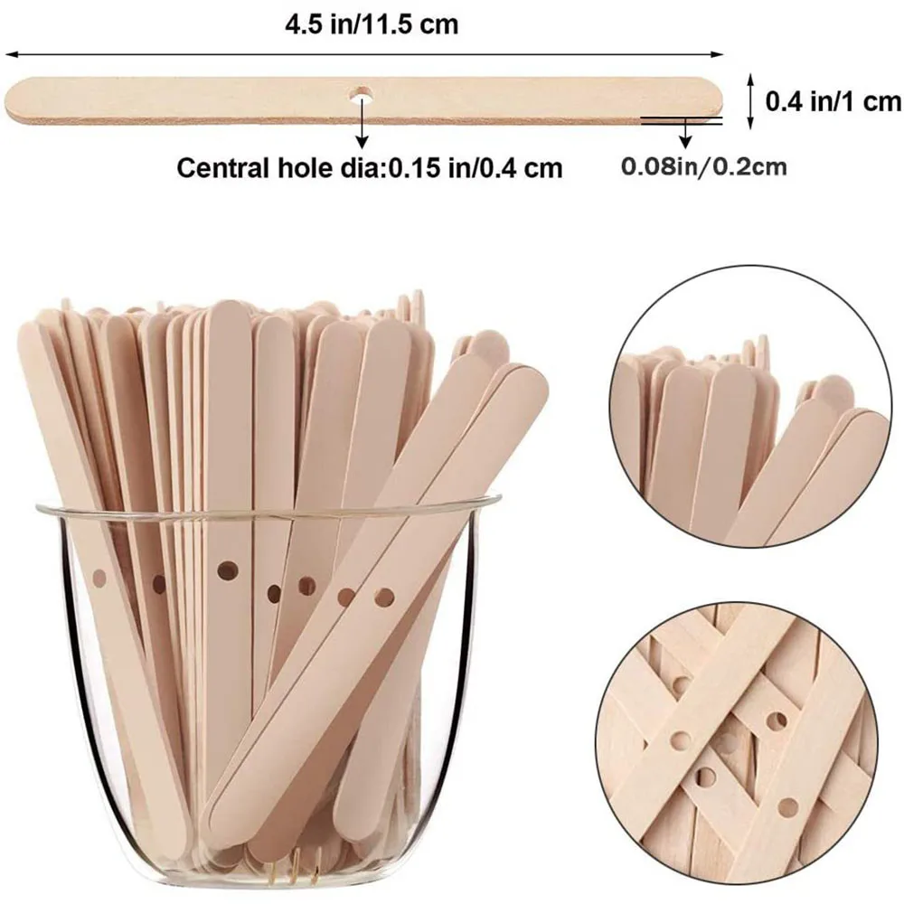 50 szt. Drewniany uchwyt na rdzeń woskowy wosk sojowy do świec świeca aromaterapeutyczna narzędzie do robienia świeca akcesoria do rękodzieła