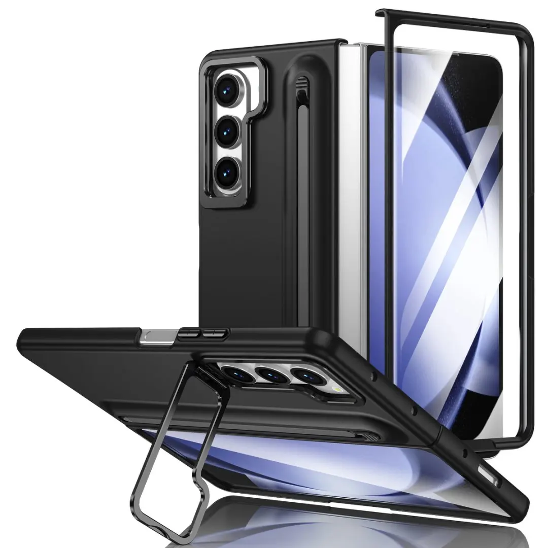 Etui na telefon Galaxy Fold5 S Pen z niewidoczną podpórką i wbudowaną osłoną ekranu do Samsung Fold6 Fold4 Fold3 Black — zdjęcie produktu 7