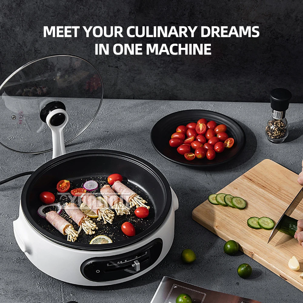 وعاء ساخن كهربائي متعدد الوظائف ، طباخ من النوع المنقسم ، باخرة طعام ، آلة طهي محمولة ، 4 لتر