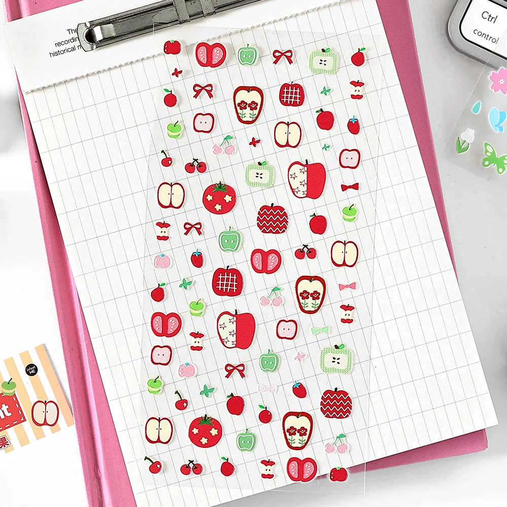 1 ورقة Kawaii Ins نمط صغير الراتنج ملصقات الحيوانات الأليفة DIY بها بنفسك ألبوم Diary سجل القصاصات ملصقات القرطاسية الجمالية #1