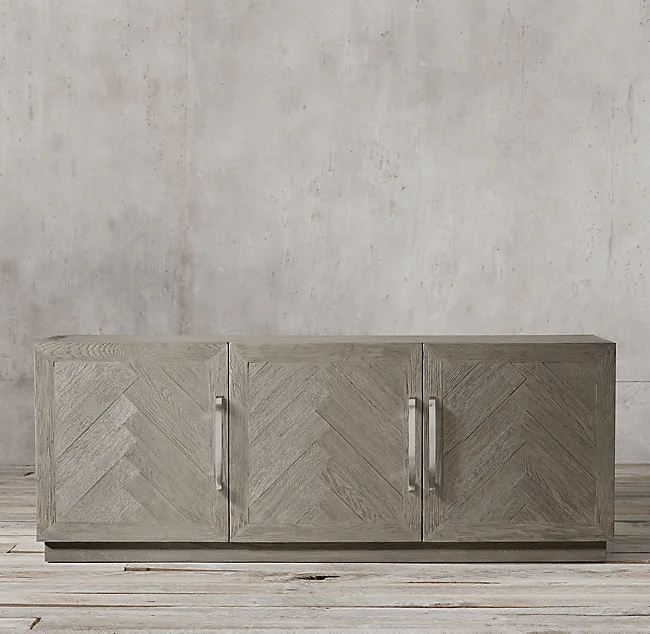 French rural retro solid wood TV cabinet Italian modern simple British solid wood TV table