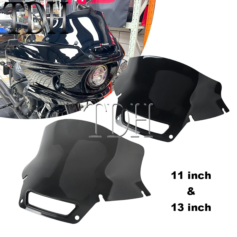 

For Harley SOFTAIL FXLRST LOW RIDER ST FXRST LOW RIDER EL DIABLO Motorcylce 11" 13" Windshield Wind Shiled Screen Splitter 22-UP