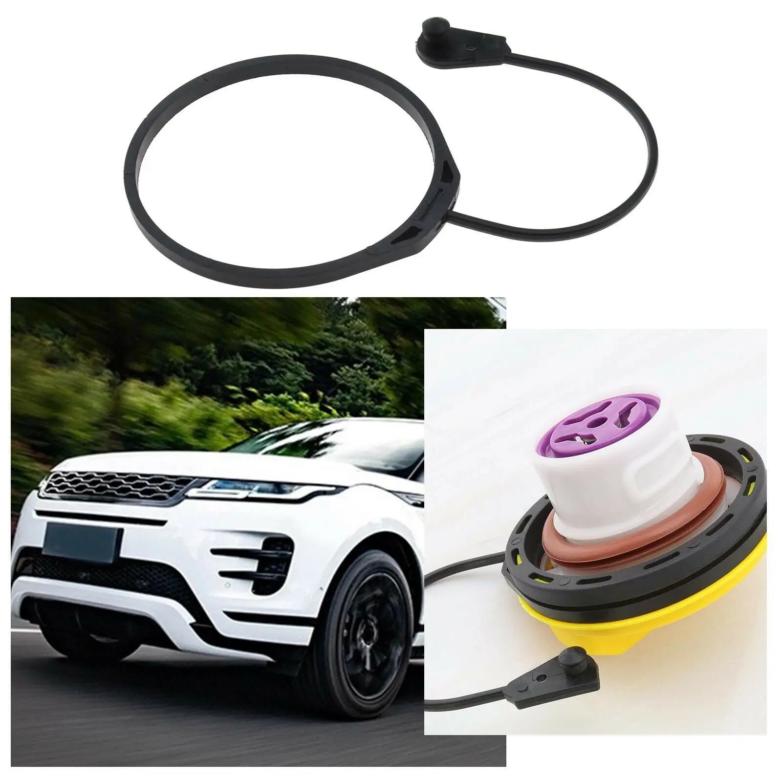 

1pc Car Fuel Filler Cap Strap Tether Cord Tank Cable Cover Ribbon Cable For Jaguar XF Land Rover OEMLR053665 Car Accessories