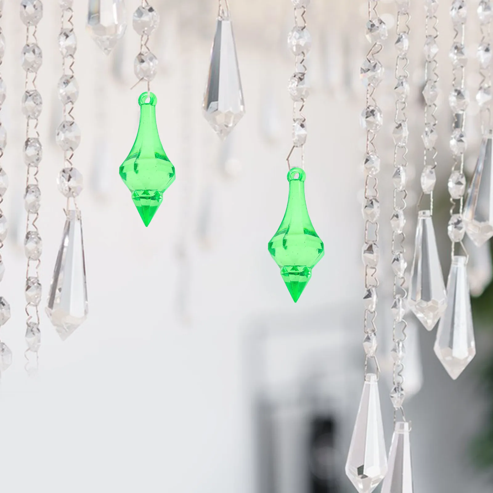 

1 set 1 Set Water Drop Pendant Beads Clear Acrylic Drops For Curtain Hanging Decor Sun Catcher Lamp Party Wedding Decoration