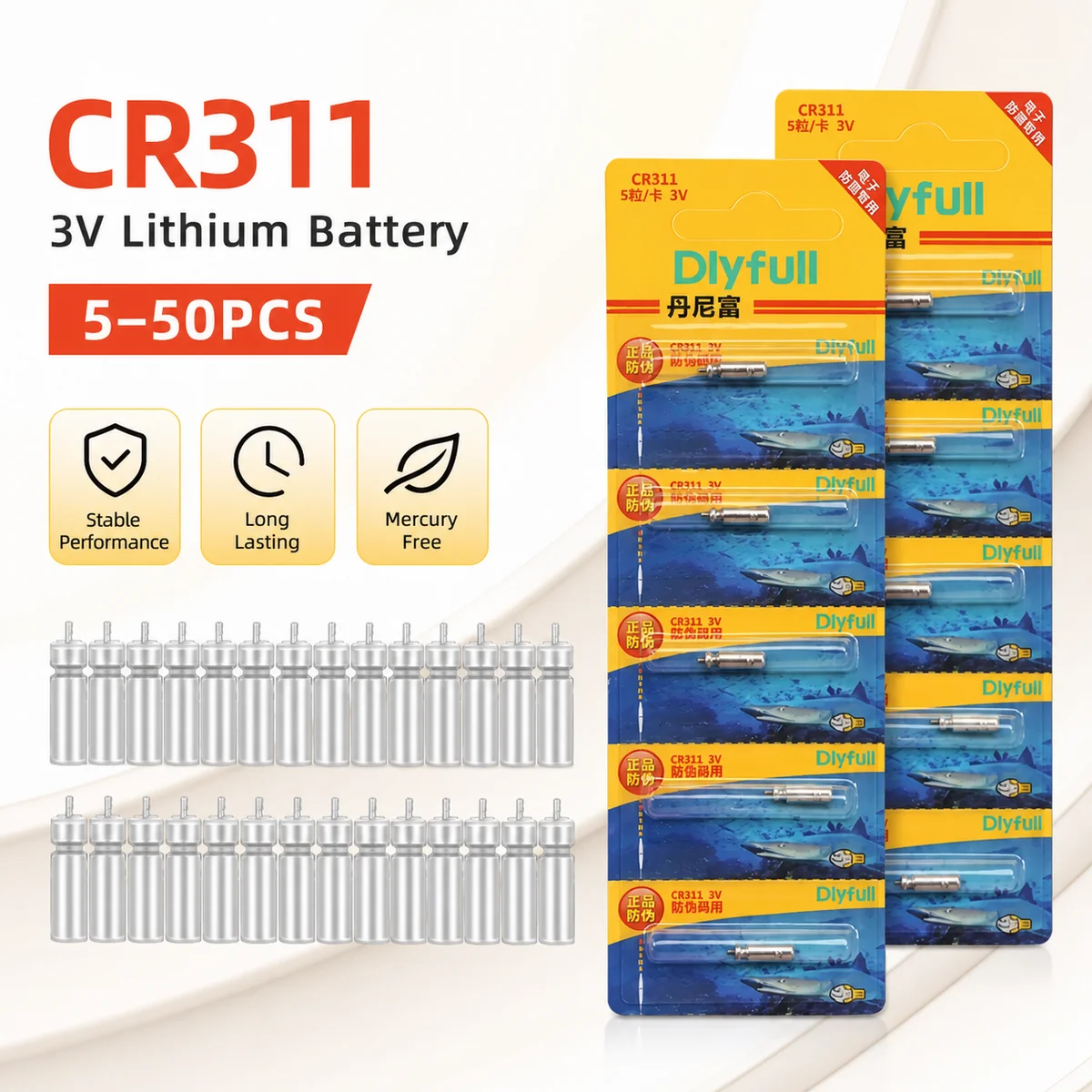 CR311 Coin Cell Battery 5-50PCS Luminous Fishing Float Replacement Button Cell for Night Fishing Electronic Floats