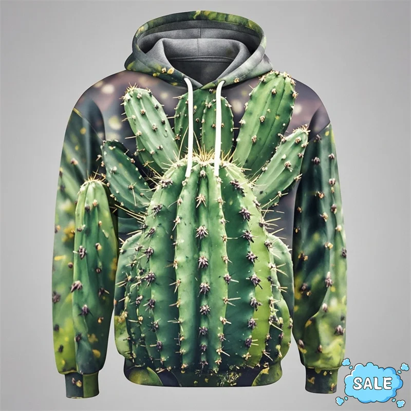 Harajuku 3D-Druck Wüsten pflanzen Saguaro Hoodies Kakteen Grafik Kapuze Sweatshirts Kind lustige Streetwear Pullover Herren bekleidung